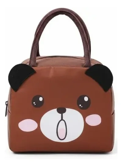 Mobcos Mobcos Panda Smile Brown Large Capacity Insulated Lunch Bag | Waterproof & Stain-Resistant Meal Tote with Advanced Temperature Retention | Durable Polyester Lunch Bag for Office & School